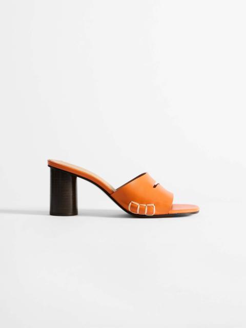 WOMENS LOAFER MULE HEELED SANDAL IN ORANGE