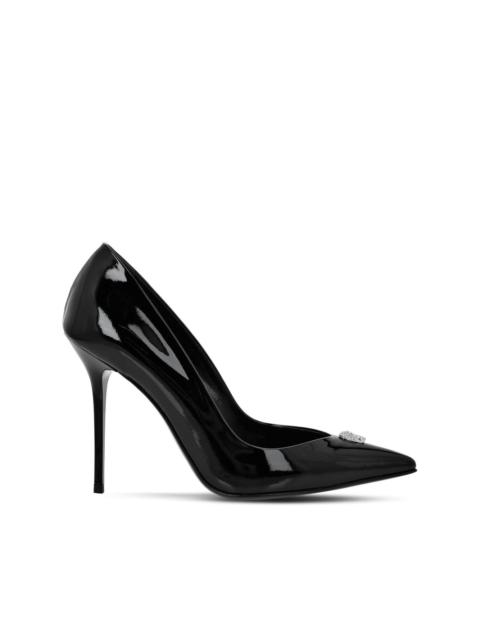 105mm pointed-toe leather pumps