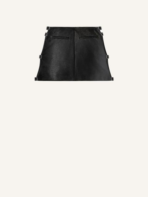 MULTI-BUCKLE VINYL MINI SKIRT