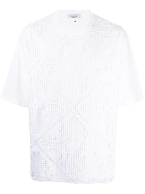 crochet-front T-shirt