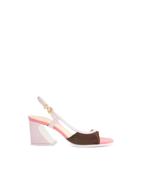 asymmetric heeled sandals