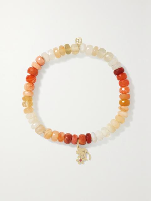 Lucky Wish 14-karat Gold, Opal And Ruby Bracelet