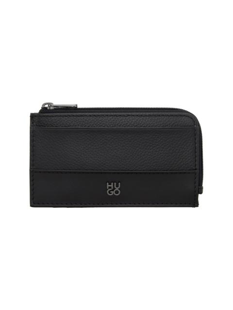 Black Stacked Logo Card Holder