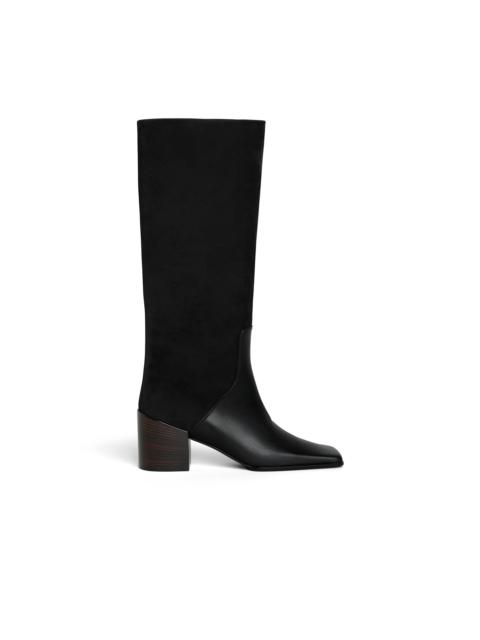 SQUARE KNEE BOOTS IN LEATHER