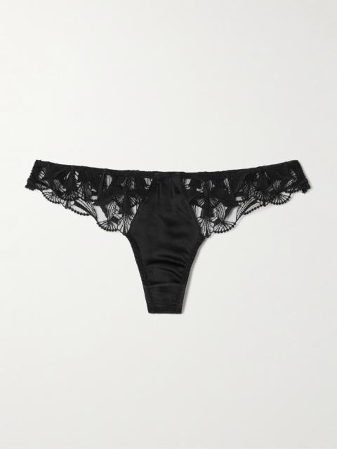 Eclore Lace And Stretch-silk Thong
