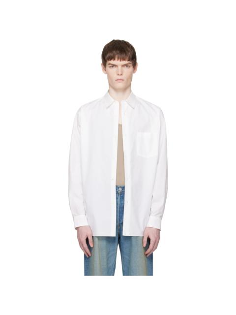 White Suvin Cotton Oversized Regular Collar Shirt