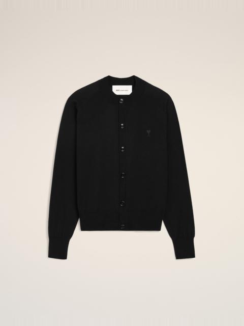 BLACK WOOL CREWNECK AMI DE COEUR CARDIGAN