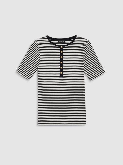 Alessia Tee - Cream And Black Stripe