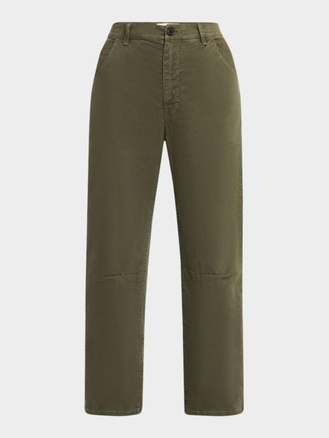 Emerson Brushed Cotton Barrel-Leg Crop Pants
