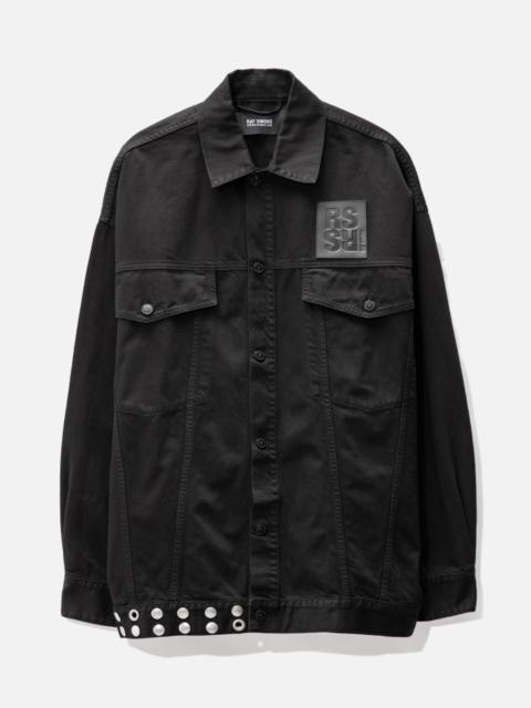 LEATHER FRINGE DENIM JACKET