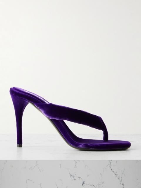 90 velvet mules Purple