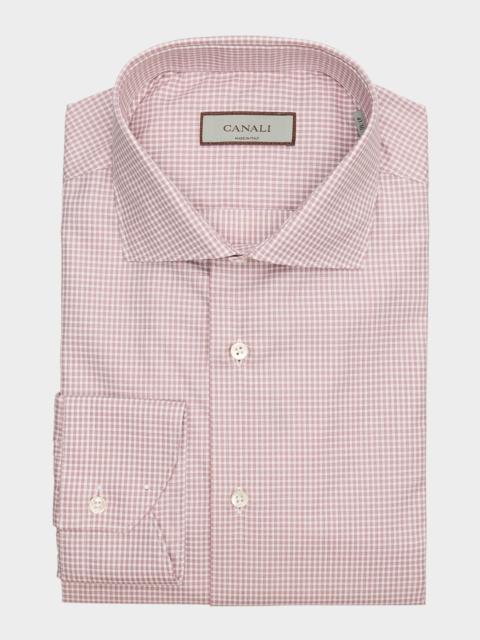 Men's Cotton Micro-Check Dress Shirt