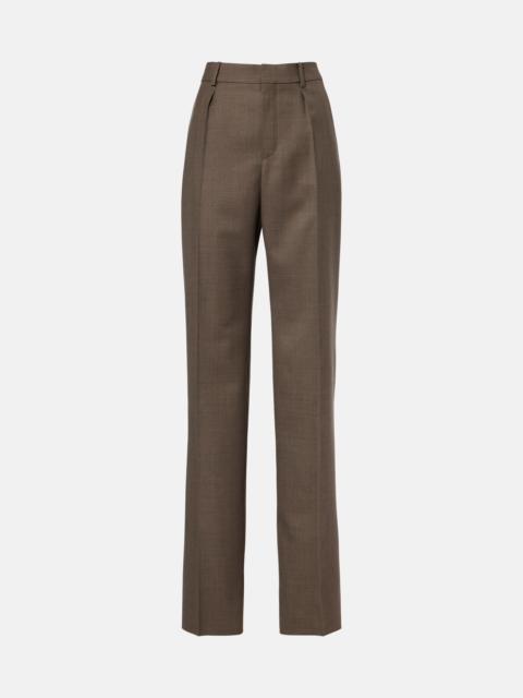 Wool straight pants