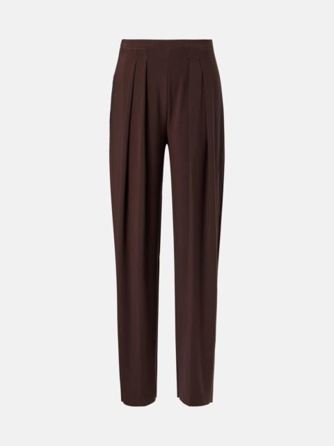High-rise jersey wide-leg pants
