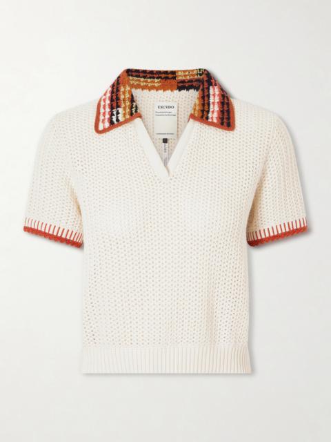 Lauri Crocheted Cotton Polo Shirt