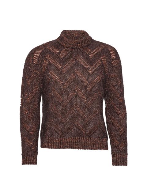 FLAT KNITTED CREWNECK - FLAT BROWN
