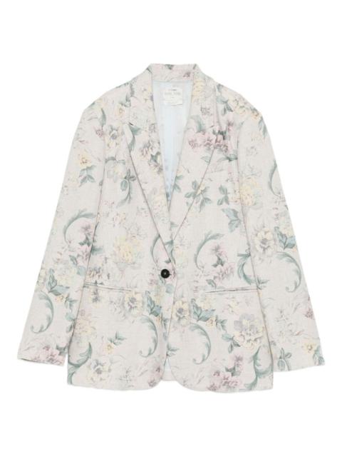 floral single-button blazer
