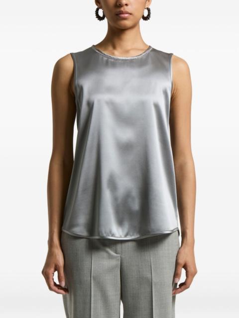 silk-blend sleeveless top