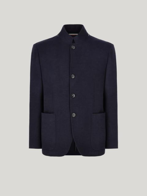 NAVY BLUE WOOL AND COTTON JACKET
