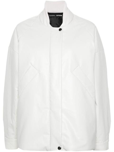 coated padded bomber jacket