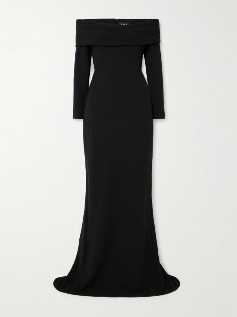Lyla Off-the-shoulder Crepe Gown