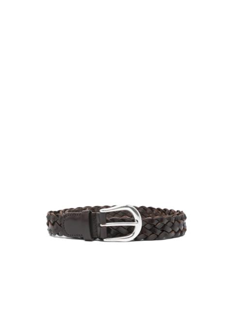 plaited leather belt