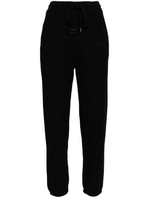 Bouclé-effect cotton track pants