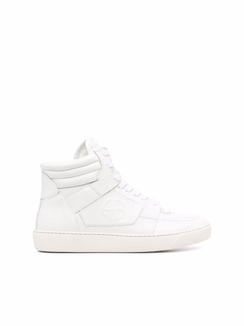 high-top leather sneakers