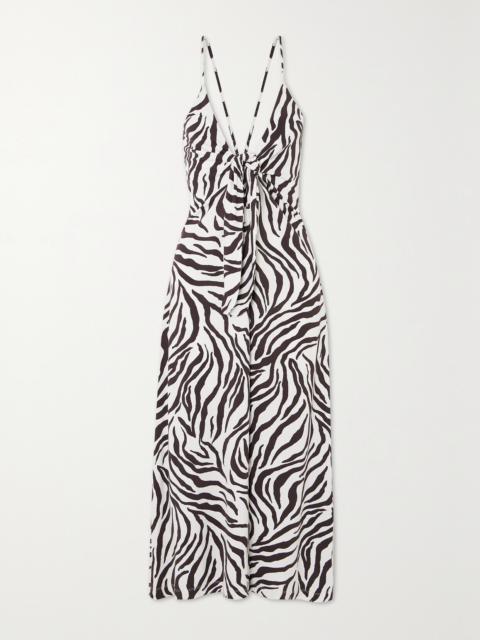 Beachwear Danilo Zebra-print Stretch-knit Midi Dress