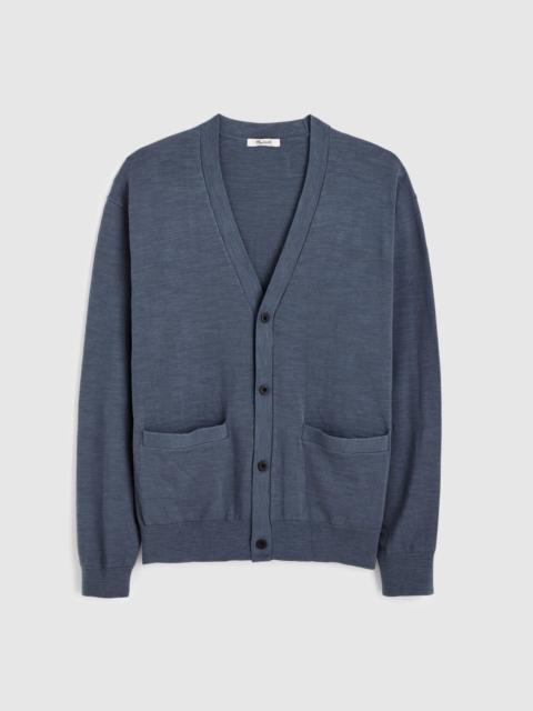 V-Neck Cardigan in Slub-Knit Cotton