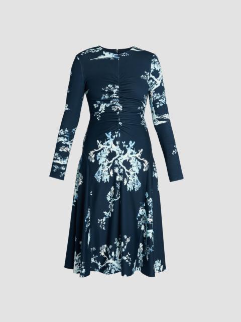 LONG SLEEVE DRAPED MIDI DRESS