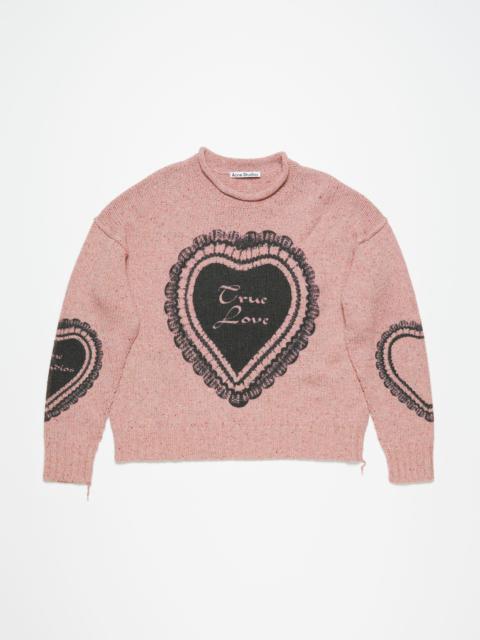 Printed wool blend jumper - Faded pink