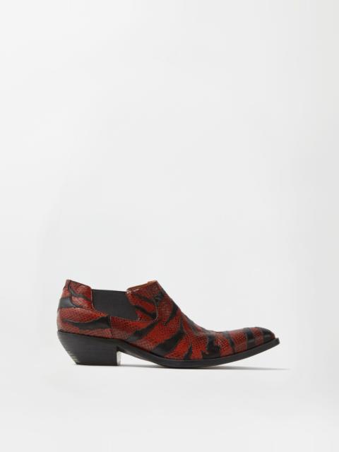 Tigre Python-Effect Leather Texan Boots