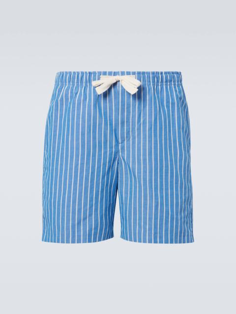 Alex striped linen and cotton shorts