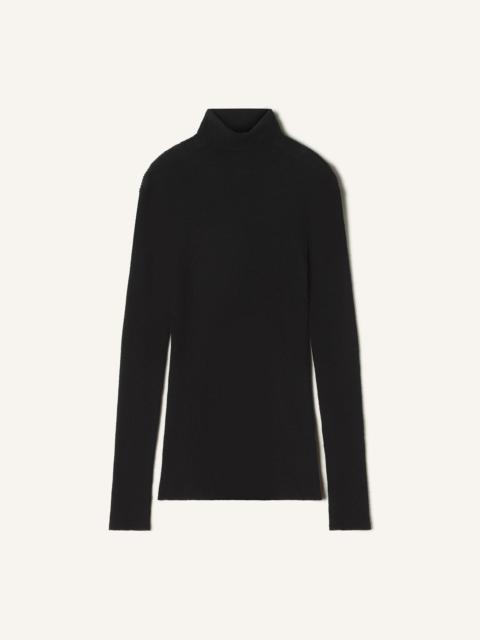 MERINO WOOL AND SILK TURTLENECK SWEATER