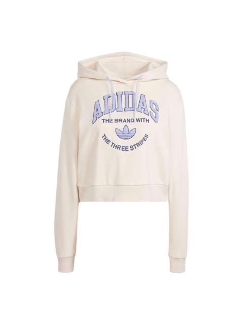(WMNS) adidas originals Varsity Graphic Hoodie 'White' IR6035