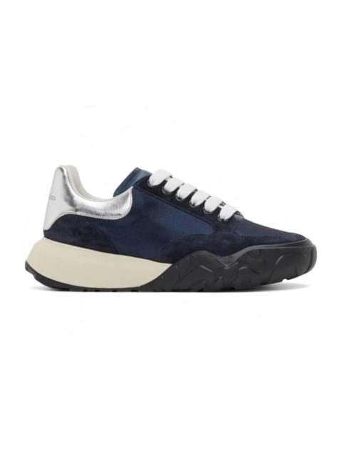 Alexander McQueen Court Trainer Blu Navy Silver