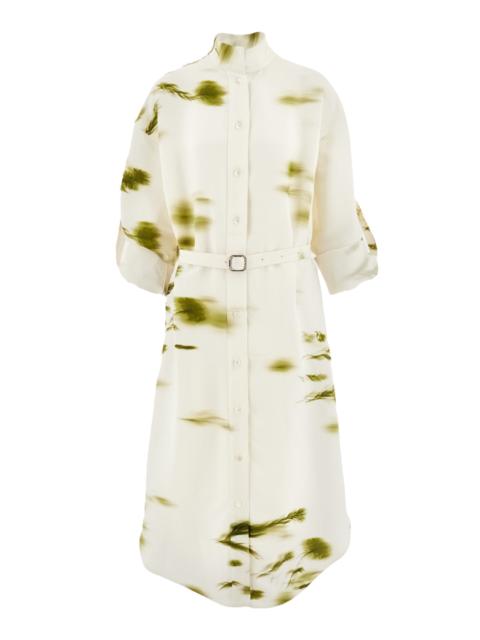 Printed Shirt Dress white