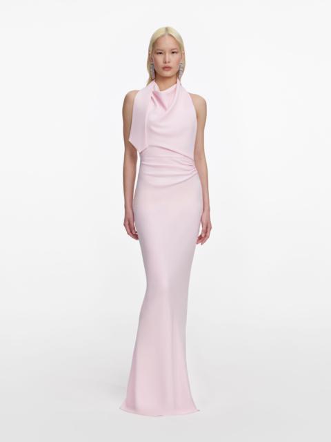 Pink Crepe Halter Neck Maxi Dress