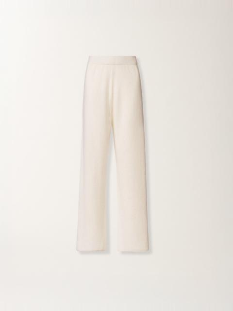 White cotton and linen pants with sequins