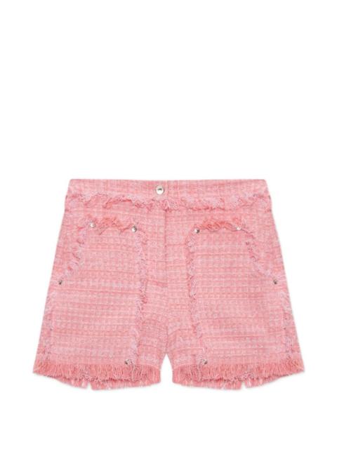 fringed-hem shorts