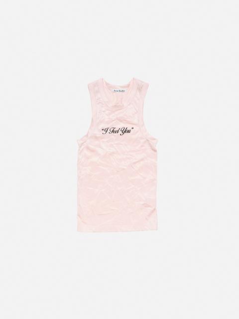 Crinkled printed tanktop - Powder pink