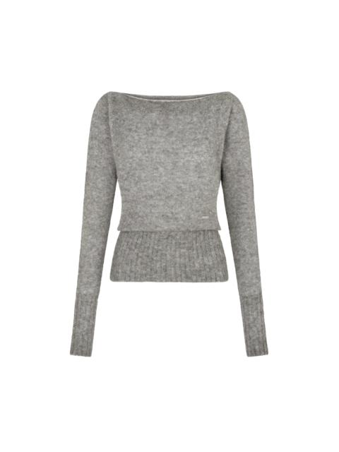 LONG SLEEVE BOAT NECK KNIT WITH TOM FORD METAL PLAQUE