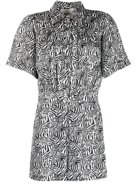 graphic-print short-sleeve playsuit