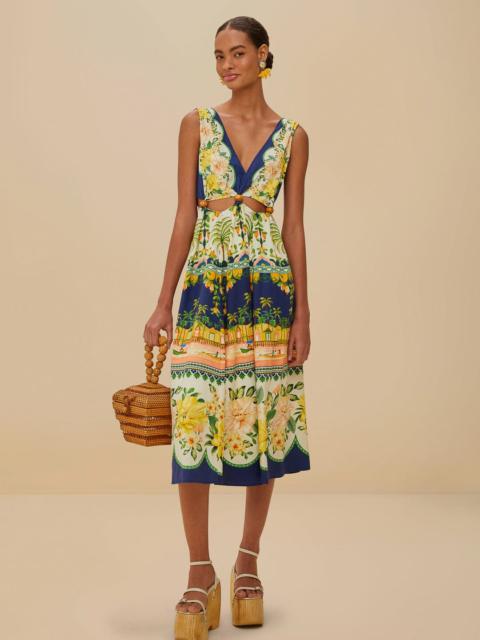 Amazon Garden Cream Midi Dress