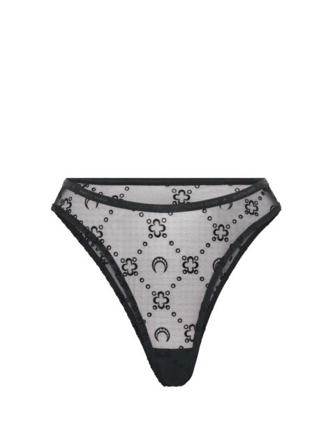 Moonogram Mesh Flock High-Cut Panties