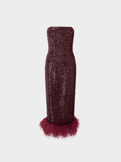 MINELLI MIDI DRESS IN TEXTURED SEQUIN