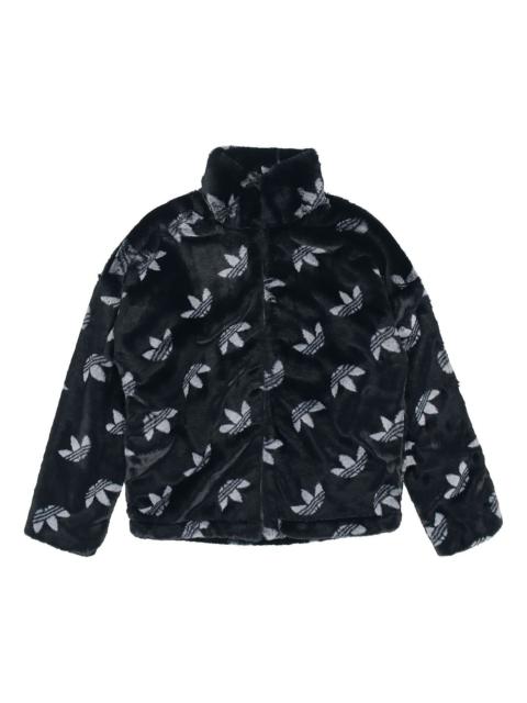 adidas originals Logo Stand Collar Sports Jacket Black HI4656