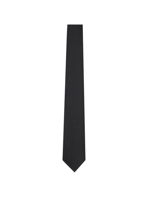 Black Mouline Herringbone Tie