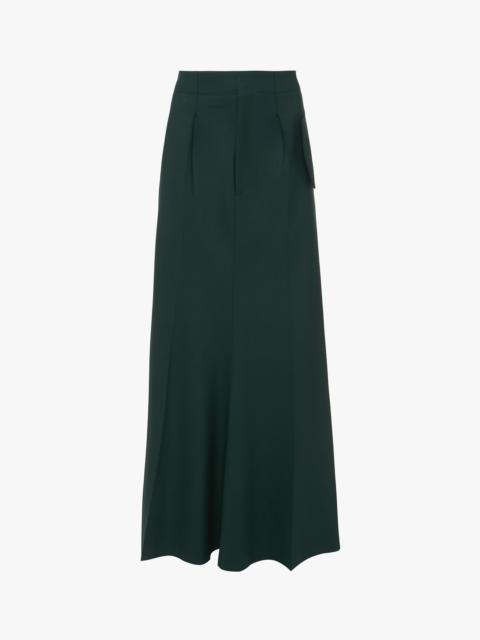 Long Asymmetric Tailored Skirt In Seaweed